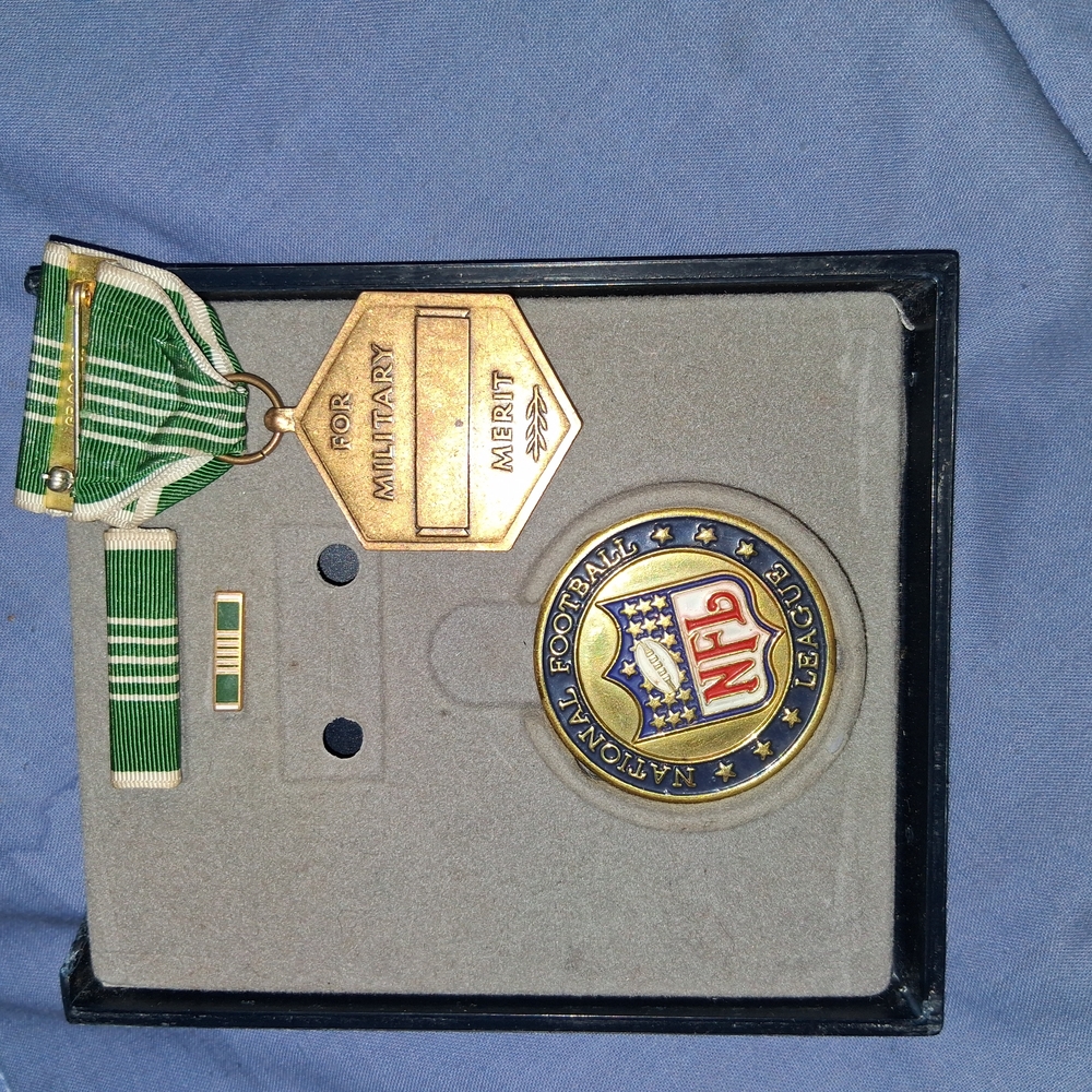 NFL Gold and Green Military Merit Medal